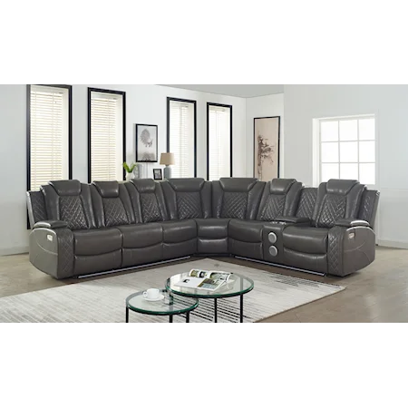 Contemporary Sectional with Power Reclining