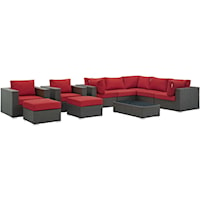 10 Piece Outdoor Patio Sunbrella® Sectional Set