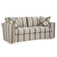 Transitional Queen Sleeper Sofa with Wood Legs