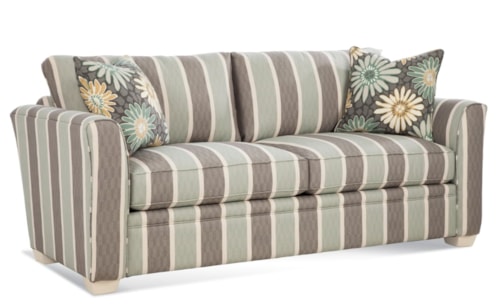 Transitional Queen Sleeper Sofa with Wood Legs