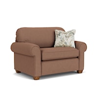 Transitional Chair and a Half with Rolled Arms