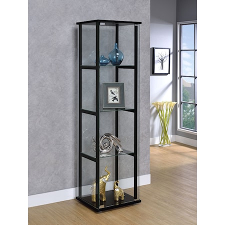 Cyclamen 4-shelf Glass Curio Display Cabinet