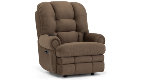 Casual Big Mans Power Recliner with Power Lumbar Support