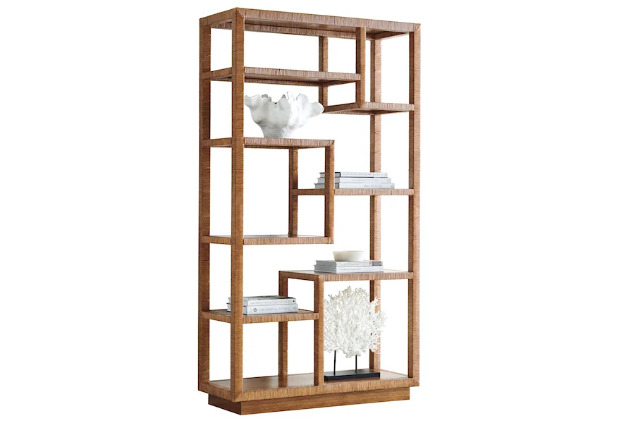 Palm Desert Bryce Raffia Etagere by Tommy Bahama Home at Baer's Furniture