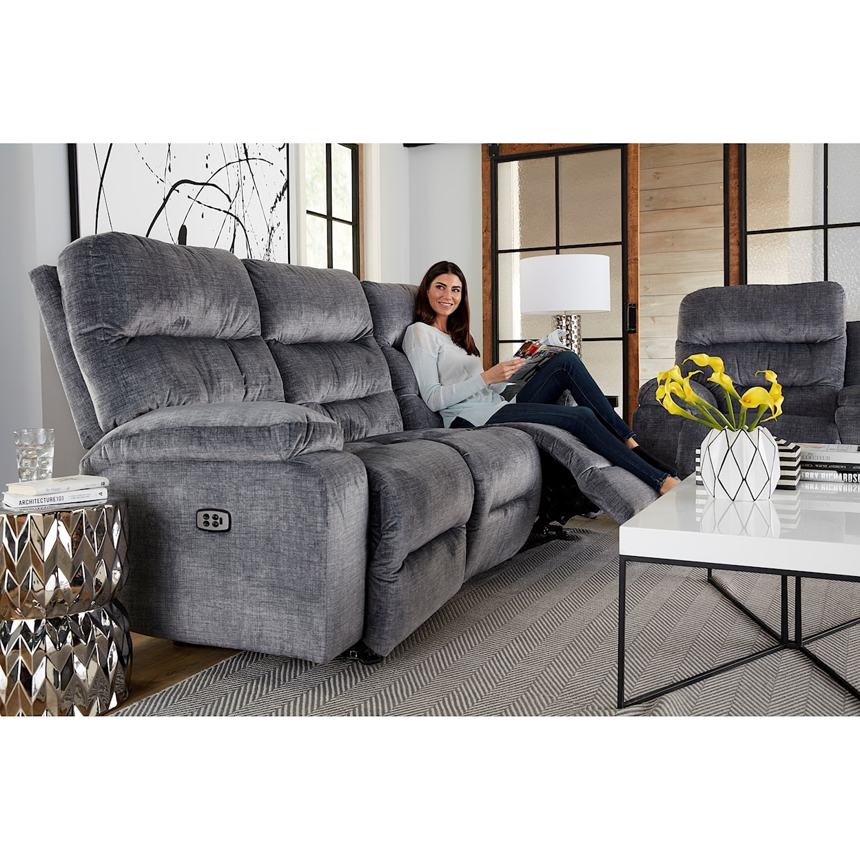 Best Home Furnishings Ryson Conversation Space Saver Reclining Sofa