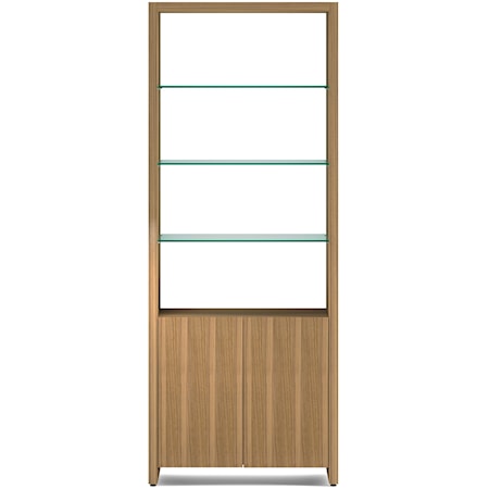 Contemporary Double Shelf with Glass Shelves