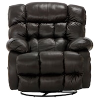 Casual Swivel Glider Recliner with Pillow Arms