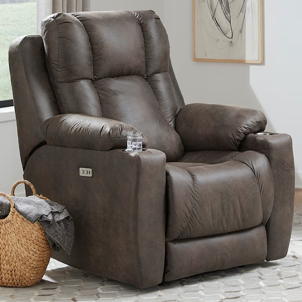 Southern Motion Challenger Pwr Hdrst Big Man's Wall Hugger Recliner