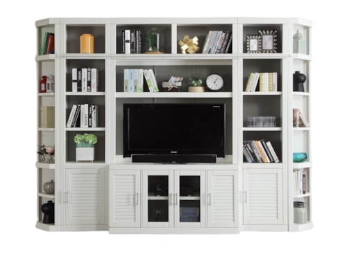 Cottage 6-Piece Entertainment Wall with Adjustable Shelving