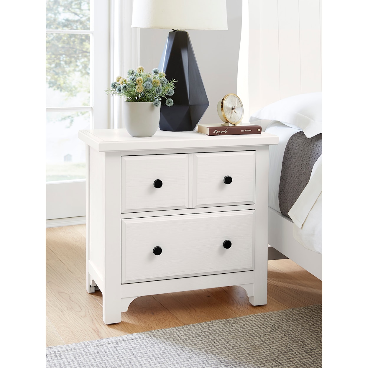 Vaughan-Bassett Cool Farmhouse 2-Drawer Nightstand