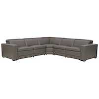 Contemporary Leather Match Power Reclining Sectional