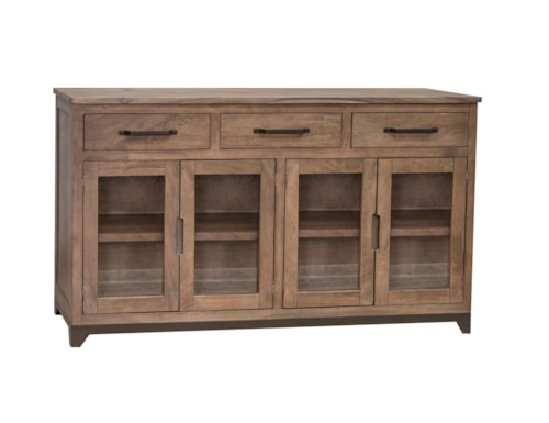 Transitional Console with Magnetic Door Catches