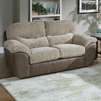 Fabric/Faux Leather Gliding Loveseat