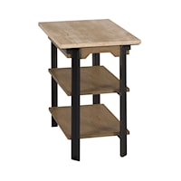 Contemporary Two-Tone Side Table with Shelf