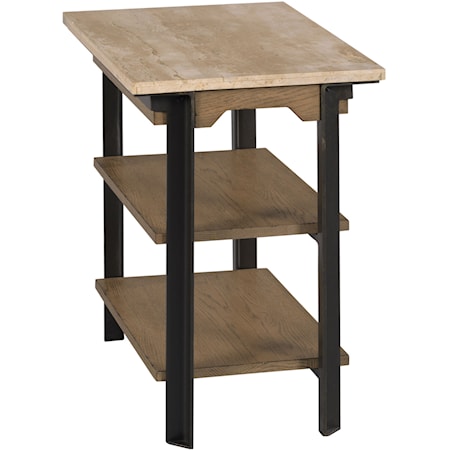 Contemporary Two-Tone Side Table with Shelf