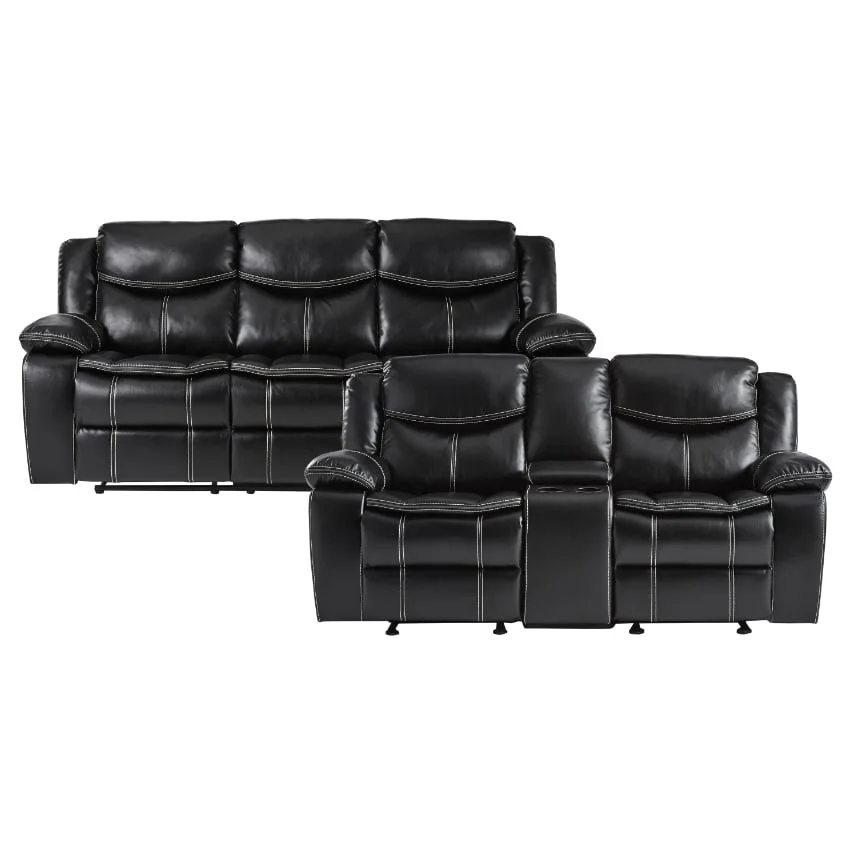 Homelegance Furniture Bastrop 8230BLK*2 Casual 2Piece Reclining Living