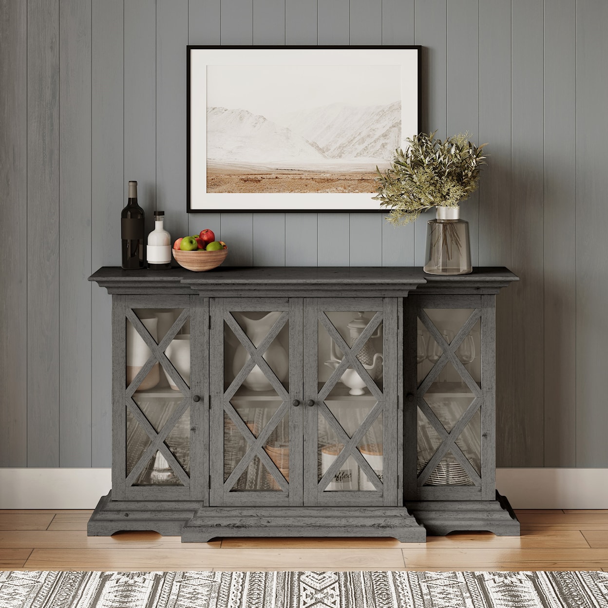 Jofran Carrington Small Breakfront Cabinet