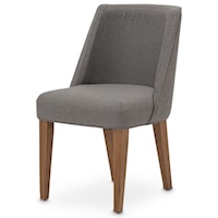 Rustic Upholstered Side Chair with Full Back