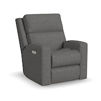 Contemporary Power Recliner with Power Headrest & Lumbar