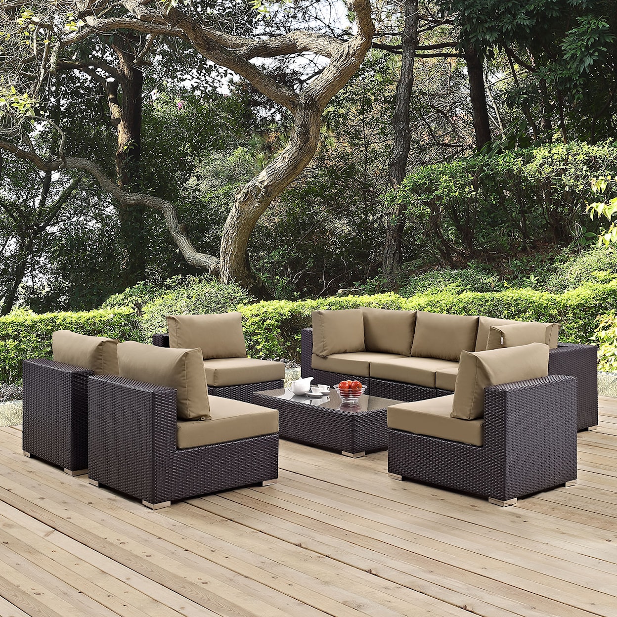 Modway Convene Outdoor 8 Piece Sectional Set