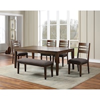 Casual Table & Chair Set with Bench