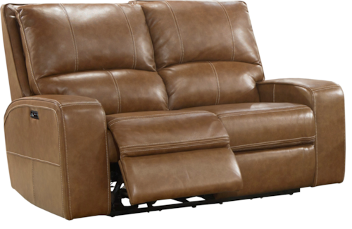 Casual Power Reclining Loveseat with Power Headrests
