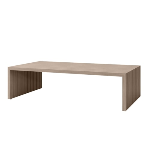 Coffee Table With Plank Style Top - Flax