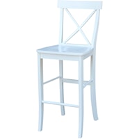 Farmhouse X-Back Counter Stool in Pure White