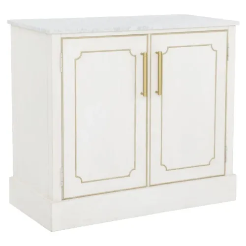Transitional 2-Door Bar Cabinet with Hidden Casters