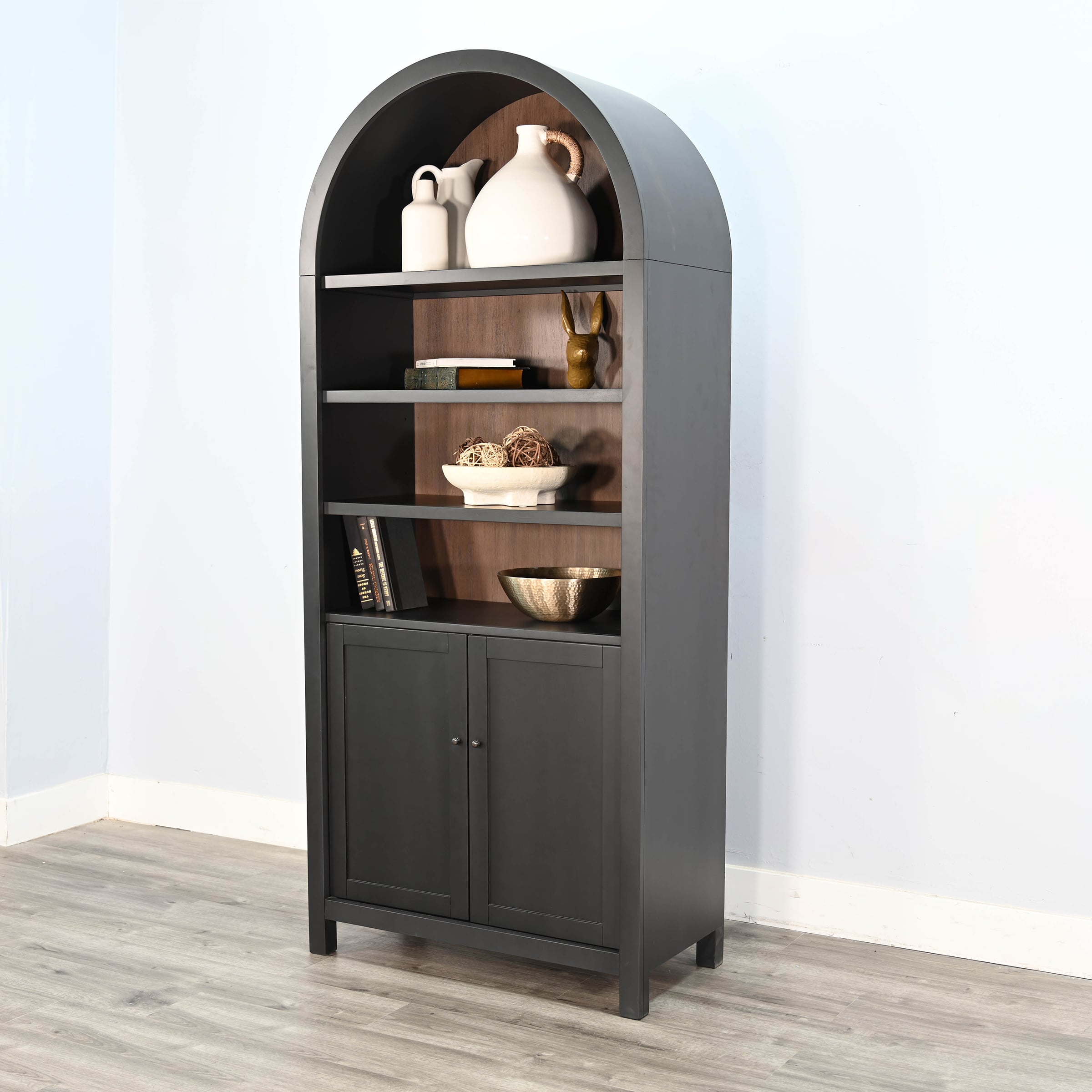 Arched Display Cabinet with Doors