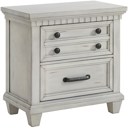 Cottage 2-Drawer Nightstand with USB Ports
