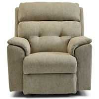 Casual Swivel Gliding Recliner with Tufted Back