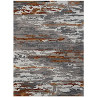 Absidian Transitional Hand-tufted Orange/Gray Area Rug 5'x8'