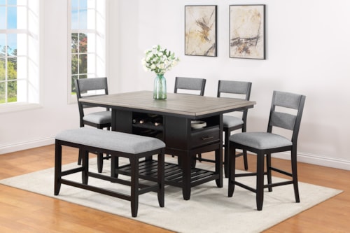 Transitional Counter-Height Dining Set