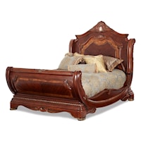 Traditional King Sleigh Bed with Ornate Detailing