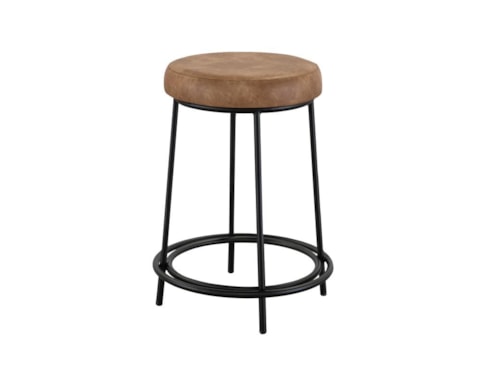 Transitional 30" Upholstered Barstool with Iron Base