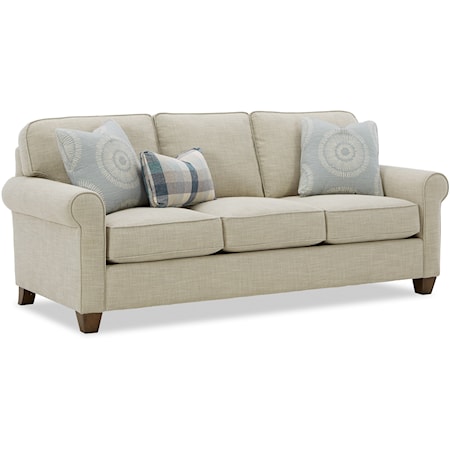 Transitional 86" Sofa with Rolled Arms
