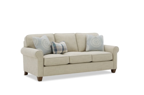 Transitional Queen Sleeper Sofa with Rolled Arm