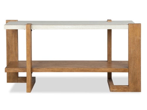 Contemporary Rectangular Sofa Table with Laminated Granite Top