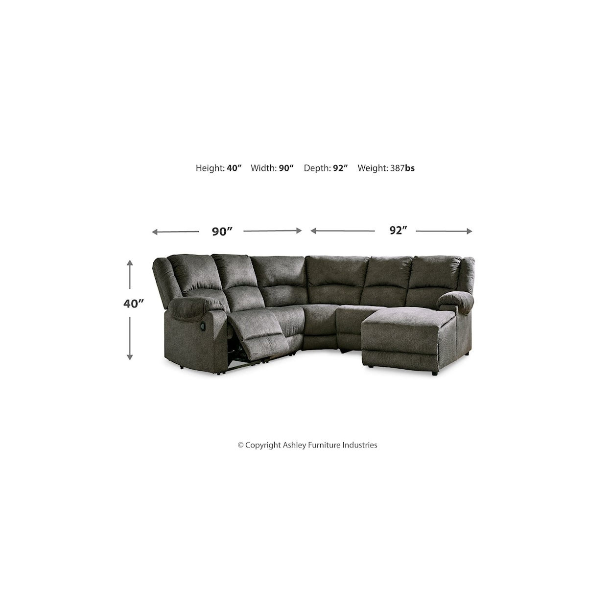 Signature Design by Ashley Benlocke Reclining Sectional