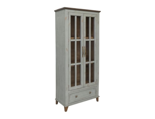 Transitional 2-Door Cabinet with Drawer