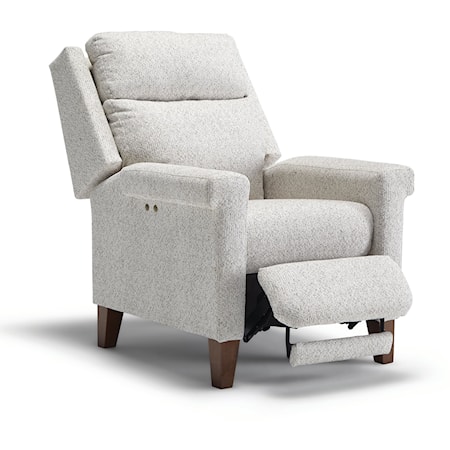 Contemporary High Leg Recliner with Power Motion