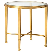 Sangiovese Round End Table with Glass Top