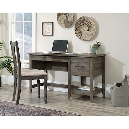 Contemporary Single Pedestal Desk with File Drawer