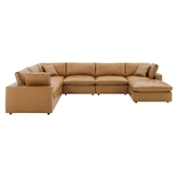 7-Piece Vegan Leather Sectional Sofa