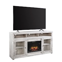 Contemporary 74" Two-Door Fireplace Console