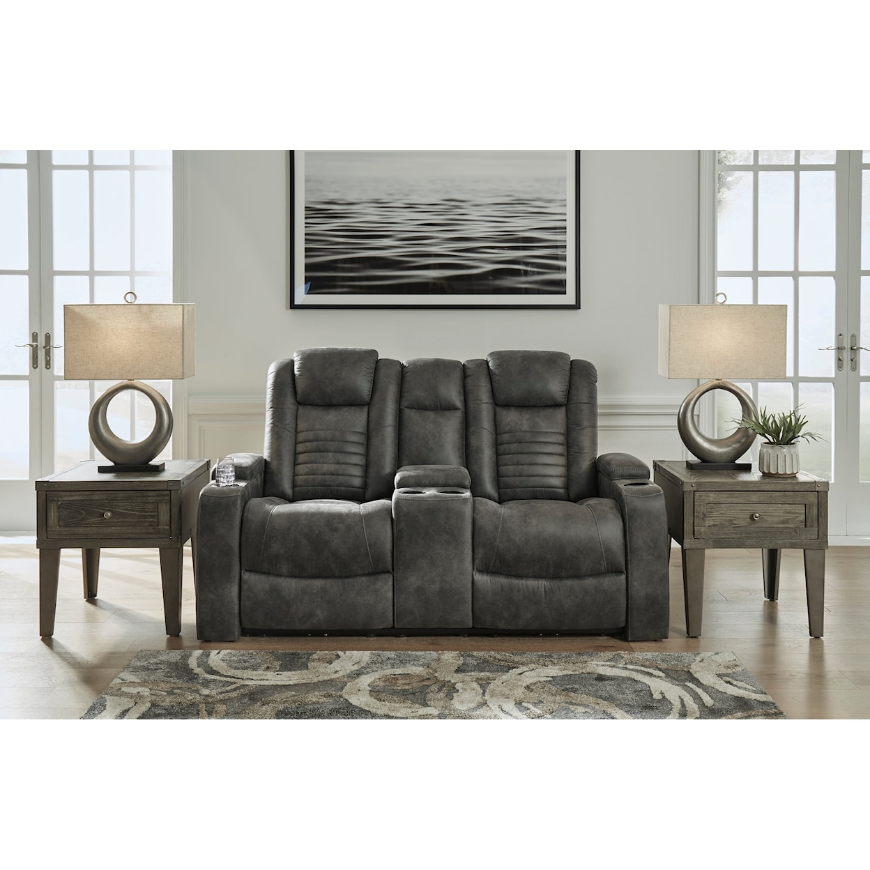 Benchcraft Soundcheck Power Reclining Loveseat w/ Console