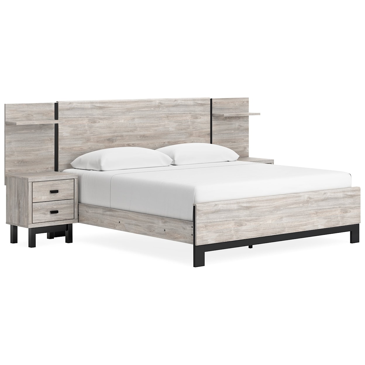 JB King Vessalli King Panel Bed with Extensions