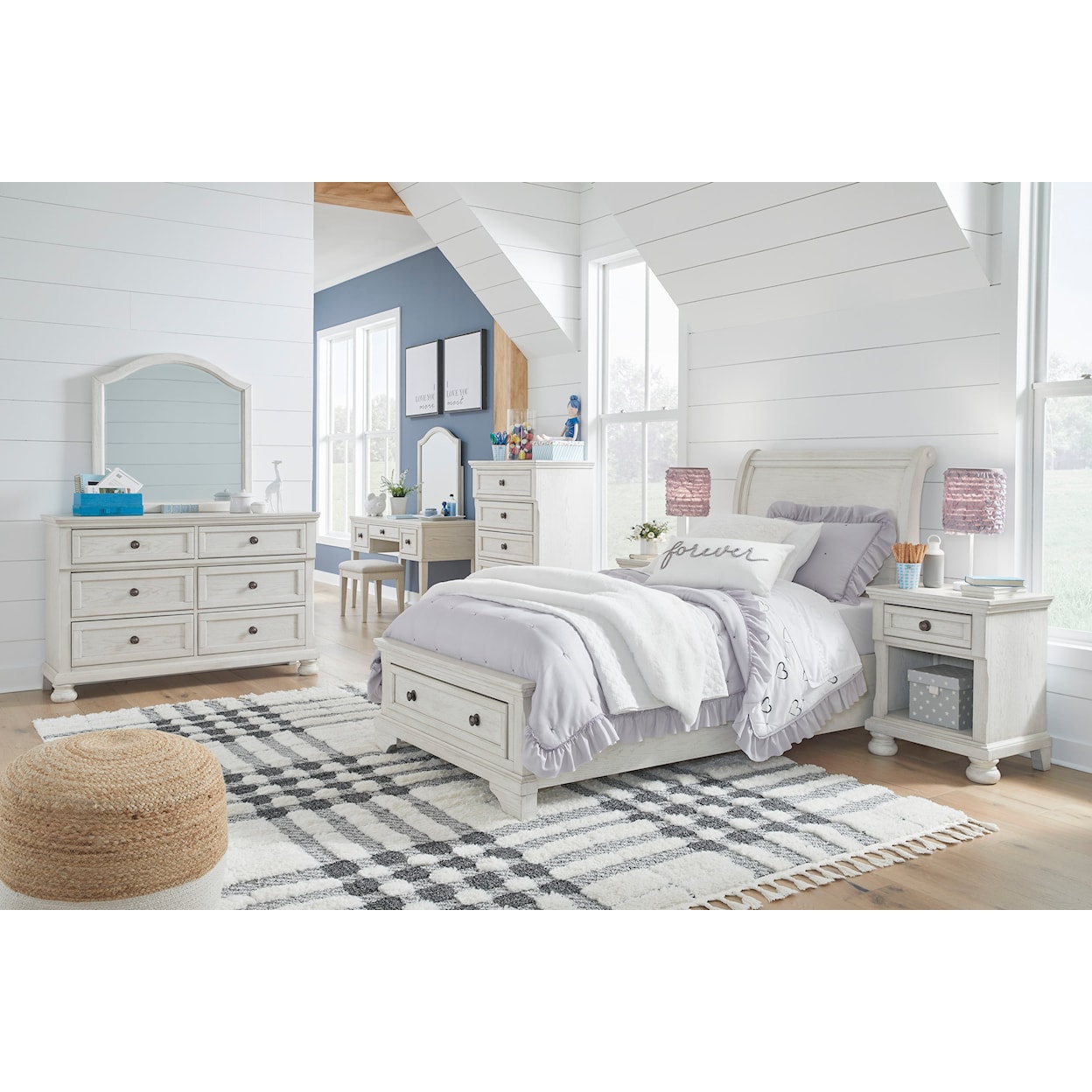 Signature Design by Ashley Robbinsdale Twin Sleigh Bed with Storage