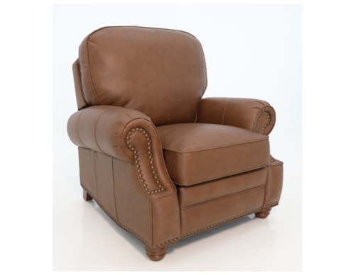 Traditional Push Back Recliner with Nail Head Trim